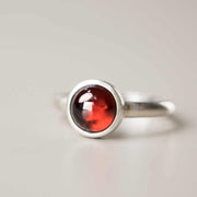 Buddha Stones Natural 925 Sterling Silver Garnet Adjustable Protection Ring