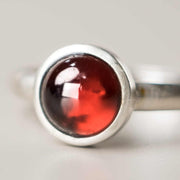 Buddha Stones Natural 925 Sterling Silver Garnet Adjustable Protection Ring