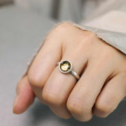 Buddha Stones Natural 925 Sterling Silver Citrine Adjustable Protection Ring