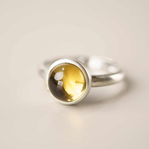 Buddha Stones Natural 925 Sterling Silver Citrine Adjustable Protection Ring