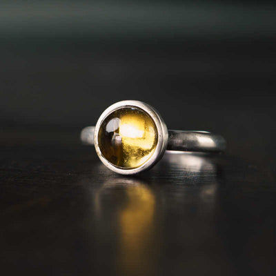 Buddha Stones Natural 925 Sterling Silver Citrine Adjustable Protection Ring