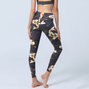 Buddha Stones White Red Koi Fish Ocean Waves Print Gym Leggings Women's Yoga Pants - image 4