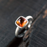 Buddha Stones Natural 925 Sterling Silver Garnet Adjustable Inserted Calm Ring