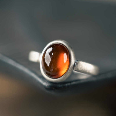 Buddha Stones Natural 925 Sterling Silver Garnet Adjustable Inserted Calm Ring