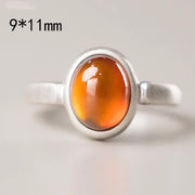 Buddha Stones Natural 925 Sterling Silver Garnet Adjustable Inserted Calm Ring
