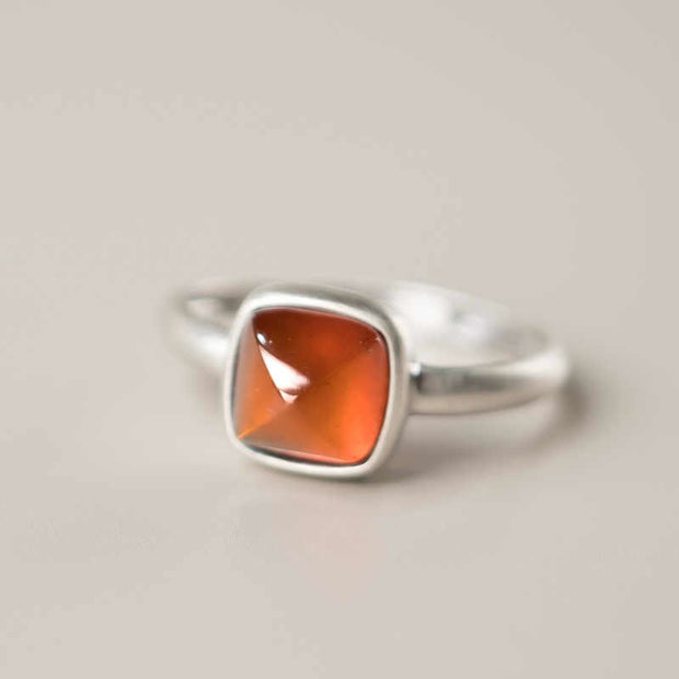 Buddha Stones Natural 925 Sterling Silver Garnet Adjustable Inserted Calm Ring