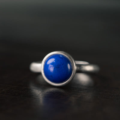 Buddha Stones Natural 925 Sterling Silver Lazurite Turquoise Adjustable Balance Ring