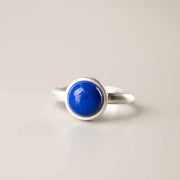 Buddha Stones Natural 925 Sterling Silver Lazurite Turquoise Adjustable Balance Ring