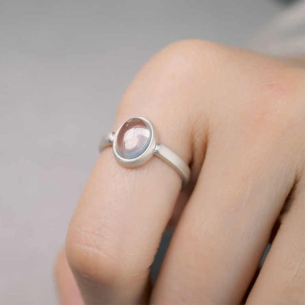 Buddha Stones Natural 925 Sterling Silver Pink Crystal Adjustable Warmth Ring - image 5