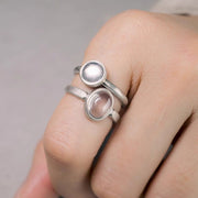 Buddha Stones Natural 925 Sterling Silver Pink Crystal Adjustable Warmth Ring - image 13