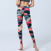 Buddha Stones Colorful Ocean Waves Print Gym Leggings Women's Yoga Pants - image 7