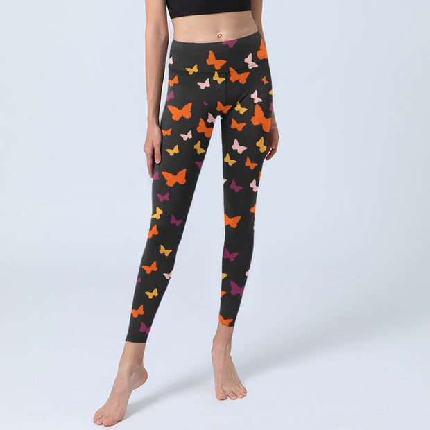 Buddha Stones Colorful Butterfly Print Gym Leggings Women's Yoga Pants - image 6
