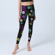 Buddha Stones Colorful Cashew Flower Print Gym Leggings Women's Yoga Pants - image 6