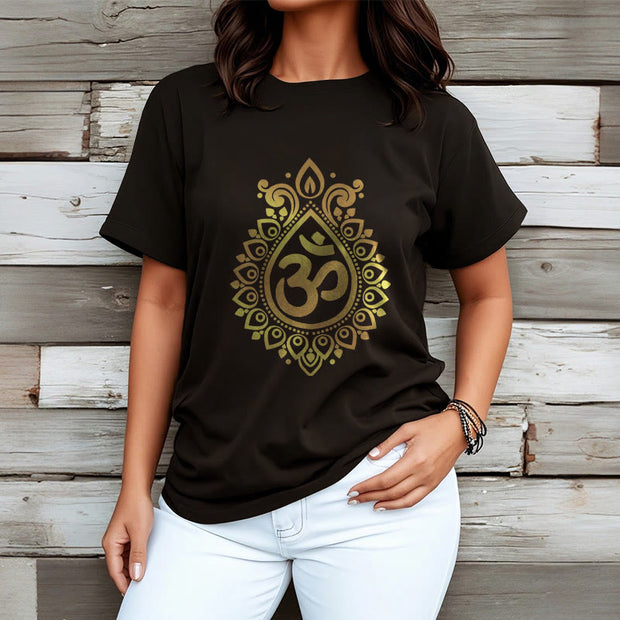 Buddha Stones Water Drop OM Design Tee T-shirt