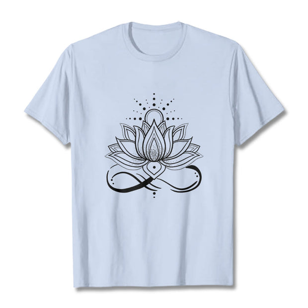 Buddha Stones Lotus Flower Sun Design Tee T-shirt