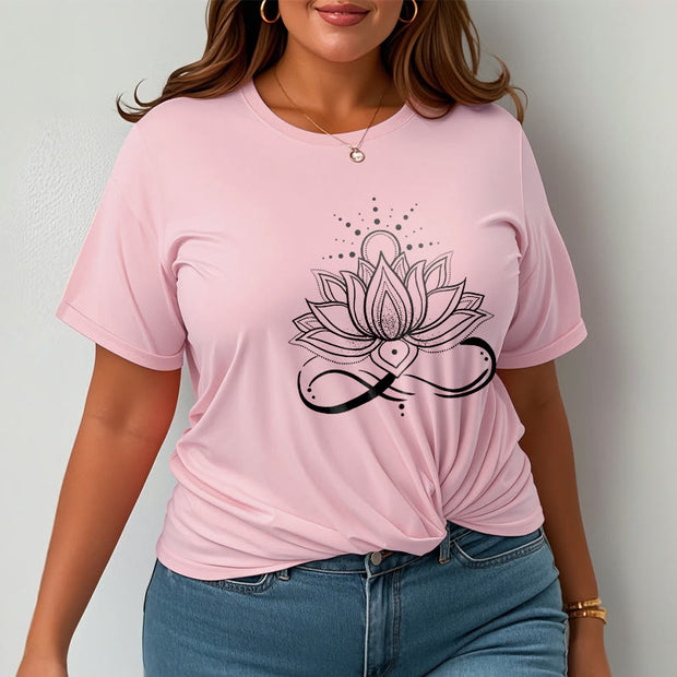 Buddha Stones Lotus Flower Sun Design Tee T-shirt