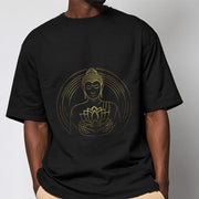 Buddha Stones Golden Buddha Holding A Lotus Flower Tee T-shirt
