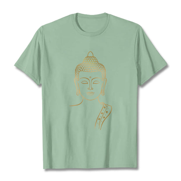 Buddha Stones Golden Buddha In Deep Meditation Tee T-shirt