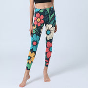Buddha Stones Colorful Flower Pattern Print Gym Leggings Women's Yoga Pants - image 6