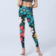 Buddha Stones Colorful Flower Pattern Print Gym Leggings Women's Yoga Pants - image 7