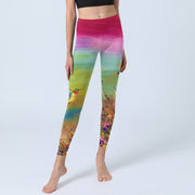 Buddha Stones Blooming Flower Bird Pattern Print Gym Leggings Women's Yoga Pants - image 6