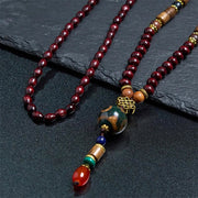 FREE Today: Peace and Protection Tibetan Handmade Wenge Wood Dzi Bead Elephant Head Necklace Pendant