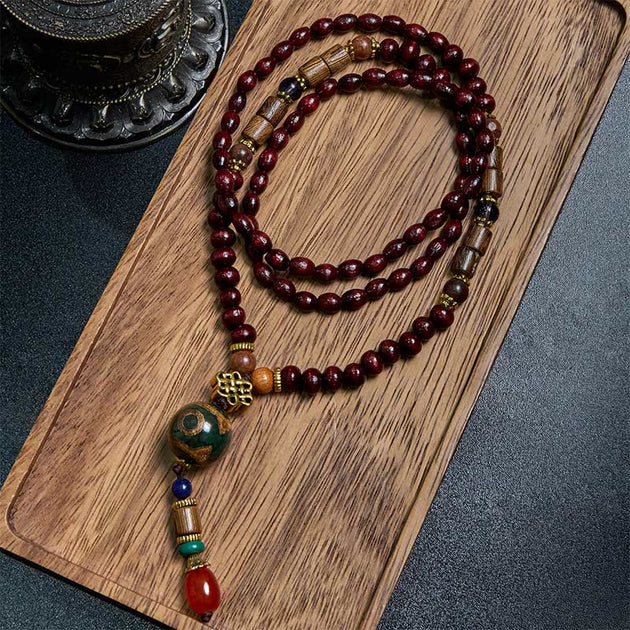 FREE Today: Peace and Protection Tibetan Handmade Wenge Wood Dzi Bead ...