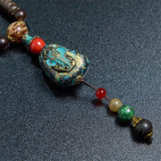 FREE Today: Peace and Protection Tibetan Handmade Wenge Wood Dzi Bead Elephant Head Necklace Pendant