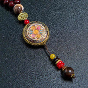FREE Today: Peace and Creativity Tibetan Handmade Wood Beads Om Mani Padme Hum Samantabhadra Bodhisattva Necklace Pendant