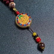 FREE Today: Peace and Creativity Tibetan Handmade Wood Beads Om Mani Padme Hum Samantabhadra Bodhisattva Necklace Pendant