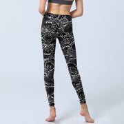 Buddha Stones White Line Waves Pattern Print Gym Leggings Women's Yoga Pants - image 7