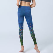 Buddha Stones Grass Flower Pattern Print Gym Leggings Women's Yoga Pants - image 7