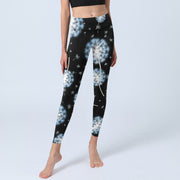 Buddha Stones White Dandelion Pattern Print Gym Leggings Women's Yoga Pants - image 6