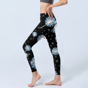 Buddha Stones White Dandelion Pattern Print Gym Leggings Women's Yoga Pants - image 3
