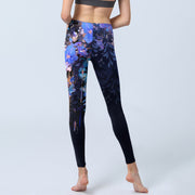 Buddha Stones Purple Flower Butterfly Pattern Print Gym Leggings Women's Yoga Pants - image 7