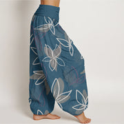 Buddha Stones Casual Flower Pattern Women's Elastic Waist Harem Pants - image 7