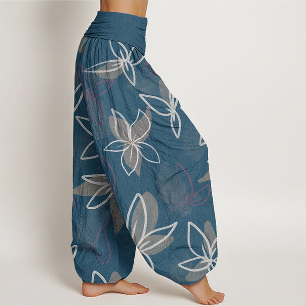 Buddha Stones Casual Flower Pattern Women's Elastic Waist Harem Pants - image 7
