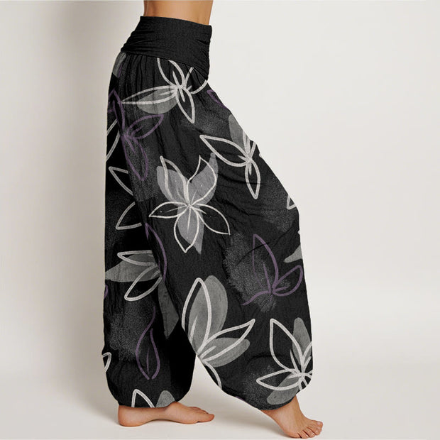 Buddha Stones Casual Flower Pattern Women's Elastic Waist Harem Pants - image 10