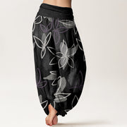 Buddha Stones Casual Flower Pattern Women's Elastic Waist Harem Pants - image 9