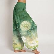 Buddha Stones Casual Dandelion Pattern Women's Elastic Waist Harem Pants - image 10