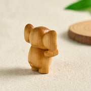 Buddha Stones Mini Sandalwood Elephant Carved Healing Decoration