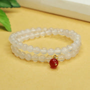 Buddha Stones Natural Chalcedony Red Agate Bead Double Layer Harmony Positive Bracelet