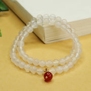 Buddha Stones Natural Chalcedony Red Agate Bead Double Layer Harmony Positive Bracelet