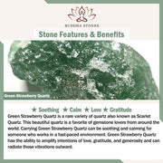 Buddha Stones 925 Sterling Silver Green Strawberry Quartz Flower Calm Bracelet