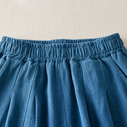 Buddha Stones Plain Color Cotton Linen Women's Pants With Pockets