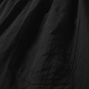 Buddha Stones Commute Retro Plain High Waist Women's Wide Leg 7-8 Length Cotton Linen Pants With Pockets