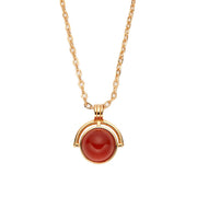 Buddha Stones Red Agate Tiger Eye Aquamarine Moonstone 925 Sterling Silver Confidence Necklace Pendant