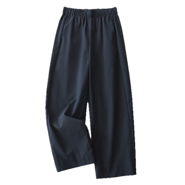 Buddha Stones Commute Casual Solid Color Ankle-Length Women's Wide Leg Cotton Pants With Pockets