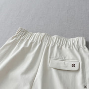 Buddha Stones Commute Casual Solid Color Ankle-Length Women's Wide Leg Cotton Pants With Pockets