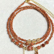 Buddha Stones Natural 2mm Goldstone Beads Positive Multi Layer Bracelet